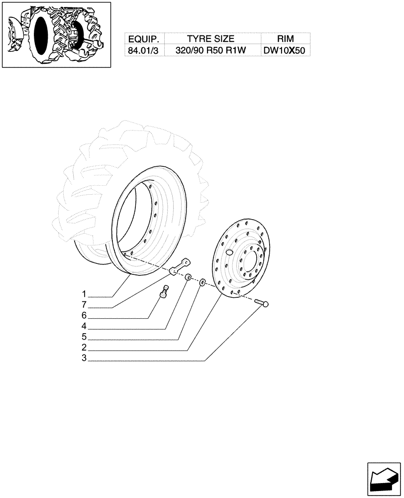 Схема запчастей Case IH PUMA 210 - (83.00[12]) - DRIVE WHEELS (11) - WHEELS/TRACKS