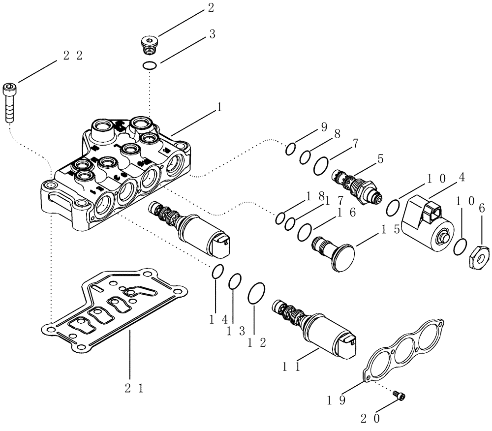 Схема запчастей Case IH MAGNUM 255 - (06-24) - VALVE ASSEMBLY - TRANSMISSION CONTROL (450724A2) (06) - POWER TRAIN