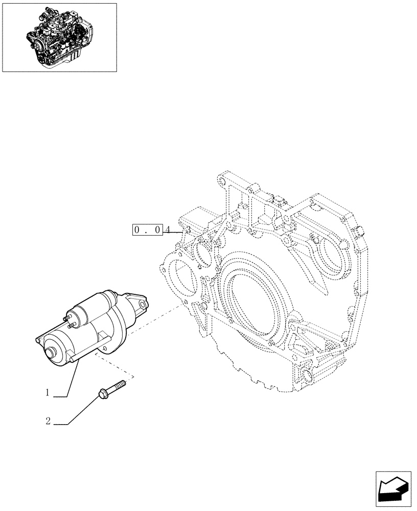 Схема запчастей Case IH F4GE0684G D600 - (0.36.0[01]) - STARTER MOTOR (504028114-504036933) 