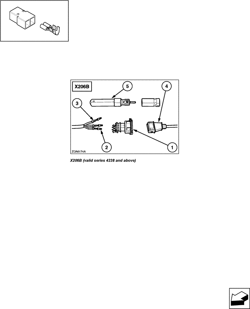 Схема запчастей Case IH LBX431R - (06.71[01]) - CONNECTORS: X206 (06) - ELECTRICAL SYSTEMS