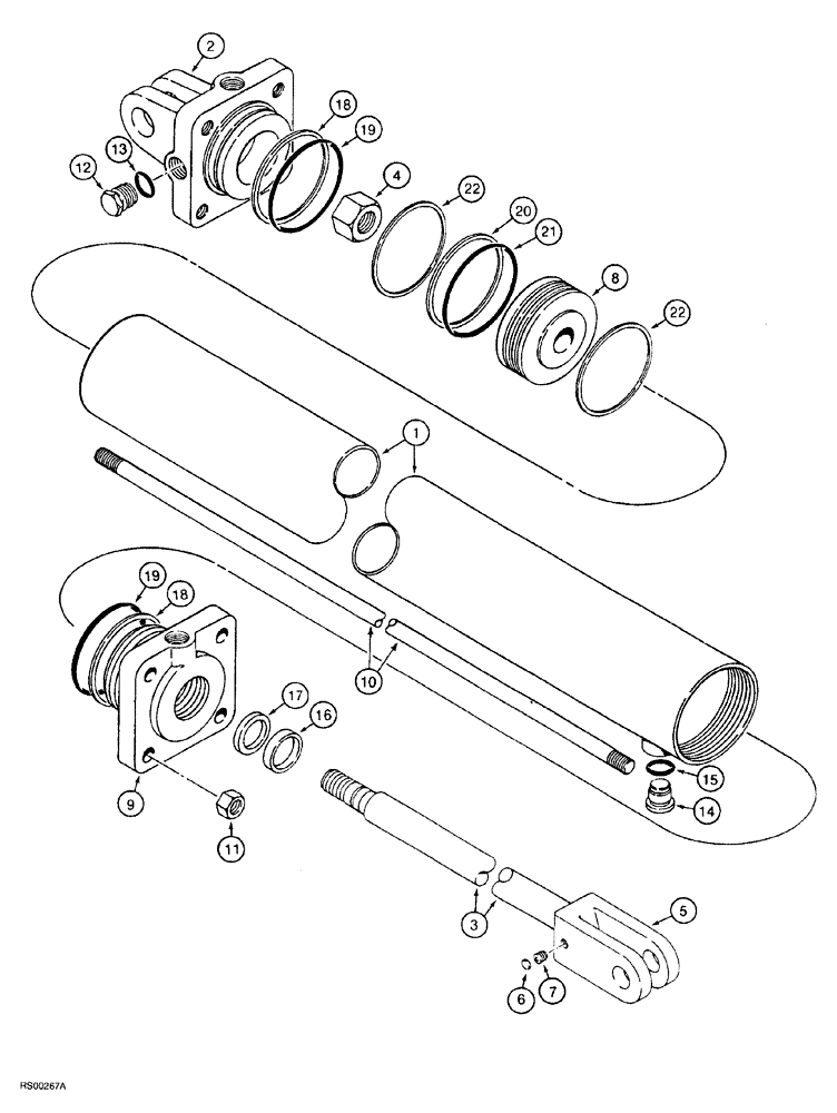 Схема запчастей Case IH 5700 - (8-038) - CYLINDER ASSEMBLY - 1282322C93, 3-1/4 ID X 8 INCH STROKE (08) - HYDRAULICS