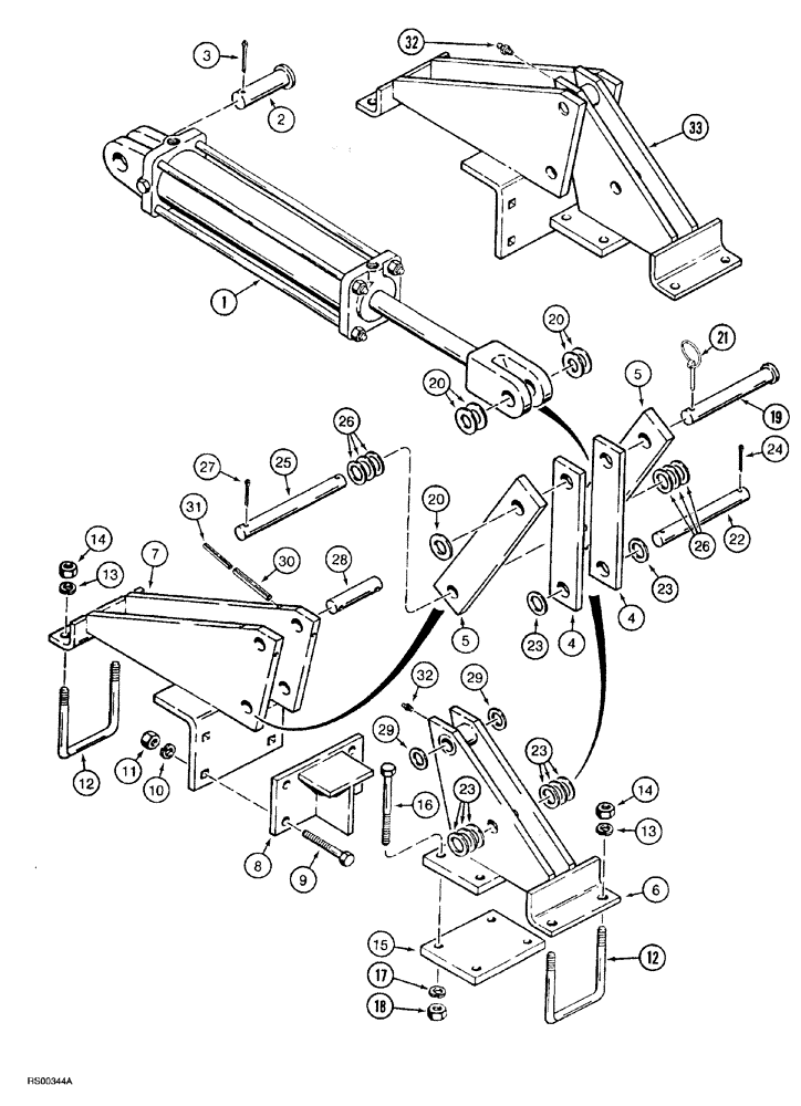 Схема запчастей Case IH 5700 - (9-116) - SECONDARY WING LIFT HINGES - REAR, LEVEL LIFT MODELS, DOUBLE FOLD, 41 FOOT WIDE (18) - MISCELLANEOUS