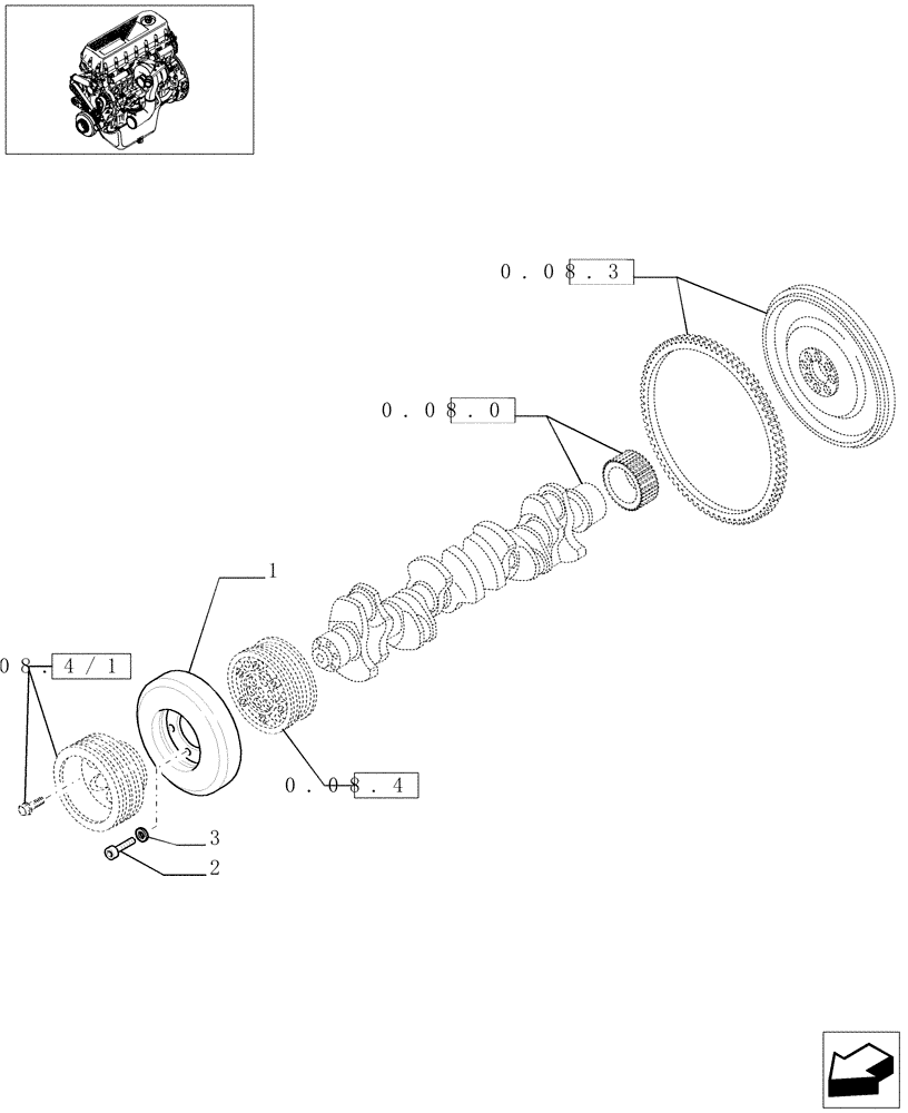 Схема запчастей Case IH F2BE0684A B003 - (0.08.42[01]) - DAMPER (504045090) 