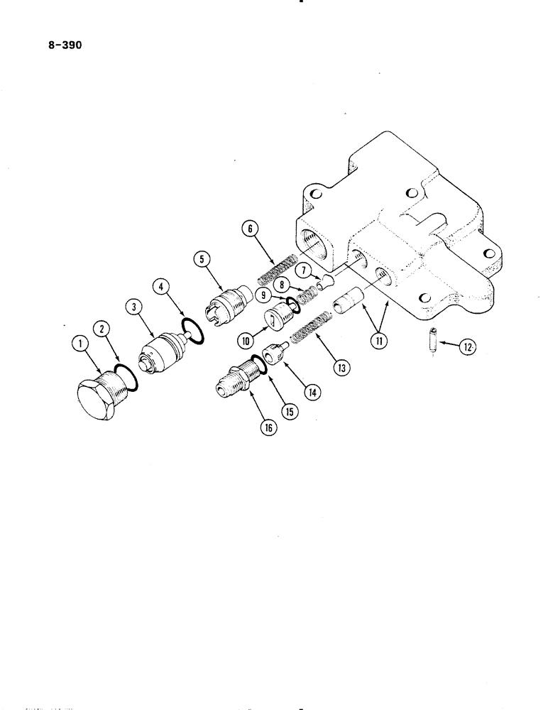 Схема запчастей Case IH 485 - (8-390) - UNLOADING AND FLOW CONTROL VALVE (08) - HYDRAULICS