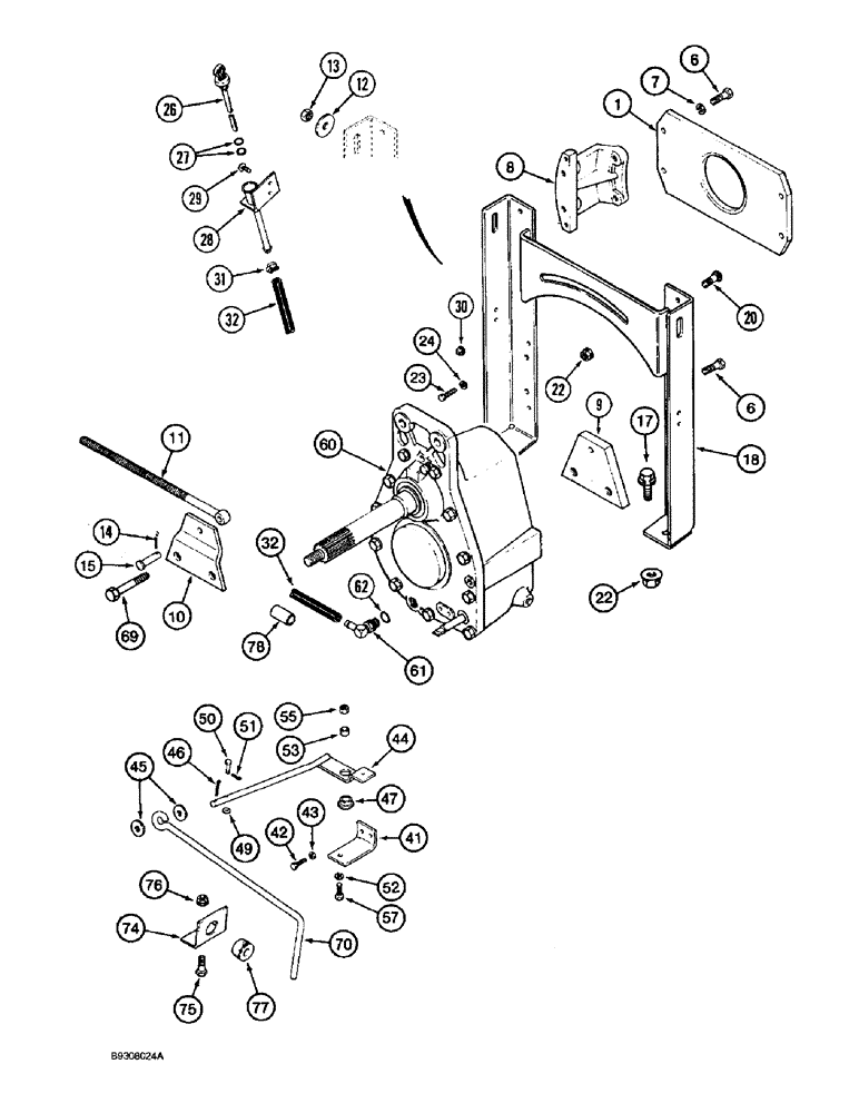 Схема запчастей Case IH 1688 - (9B-02) - ROTOR DRIVE, MOUNTING (14) - ROTOR, CONCANVES & SIEVE