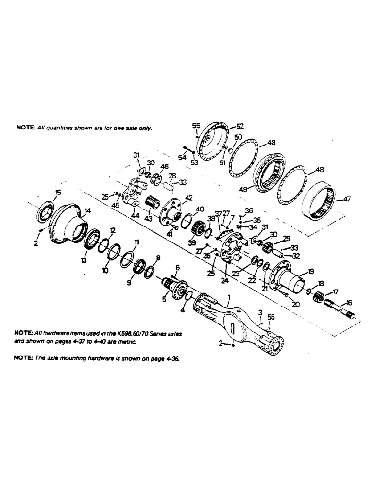 Схема запчастей Case IH 9170 - (04-37) - AXLE ASSEMBLY, K598.60/70 SERIES (04) - Drive Train