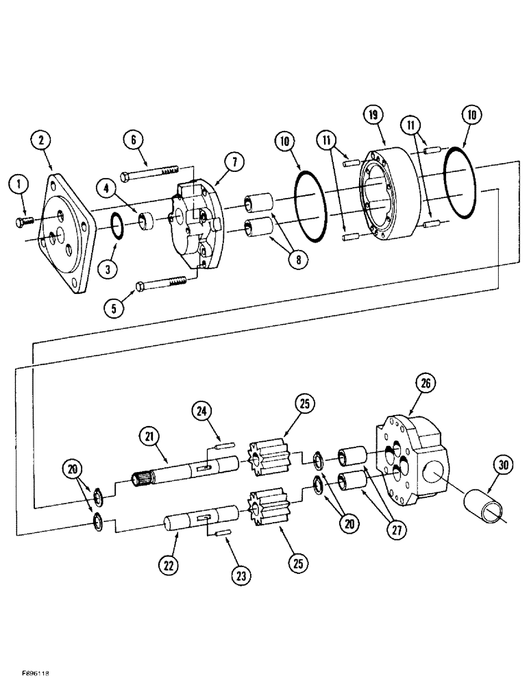 Схема запчастей Case IH 9390 - (6-030) - POWER SHIFT TRANSMISSION ASSEMBLY, LUBRICATION PUMP ASSEMBLY (06) - POWER TRAIN