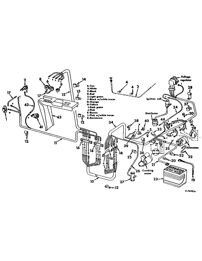 Схема запчастей Case IH 403 - (392) - ELECTRICAL SYSTEM, WIRING DIAGRAM, FOR C-263 ENGINE, COMBINE SERIAL NO. 9957 AND ABOVE (55) - ELECTRICAL SYSTEMS