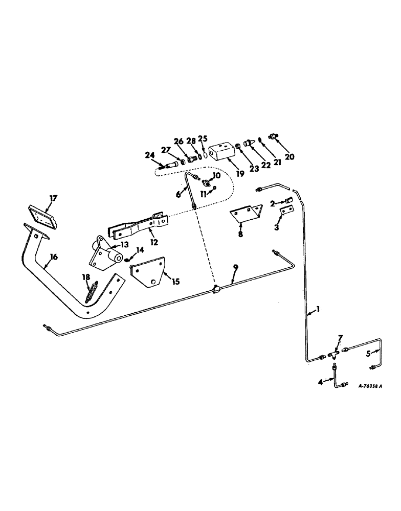 Схема запчастей Case IH 503 - (209) - FOOT-N-INCH CONTROL PEDAL AND VALVE ASSEMBLY (35) - HYDRAULIC SYSTEMS