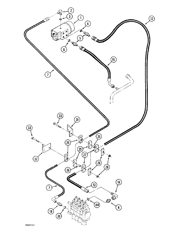 Схема запчастей Case IH 9310 - (5-010) - STEERING SYSTEM HYDRAULICS, PRIORITY VALVE TO STEERING CONTROL VALVE, W/ OR W/O STEERABLE AXLE (05) - STEERING