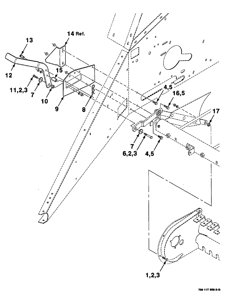 Схема запчастей Case IH 8420 - (03-12) - DEFLECTOR CONTROL ASSEMBLY (RIGHT) Pickup