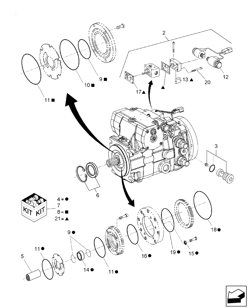 Схема запчастей Case IH 7010 - (35.105.01) - PUMP, HYD. ROTOR - 9010 (35) - HYDRAULIC SYSTEMS