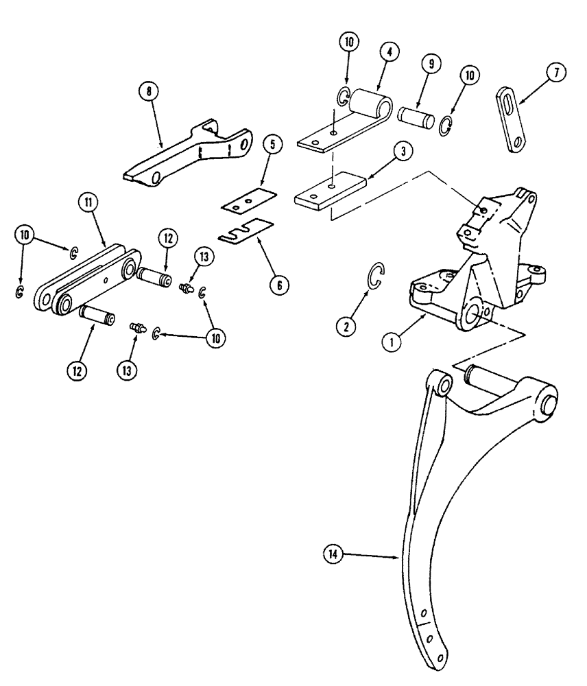 Схема запчастей Case IH 700 - (9-11) - TOGGLE TRIP BEAM UNIT, WITH 1 PIECE MOUNTING BRACKET (09) - CHASSIS/ATTACHMENTS