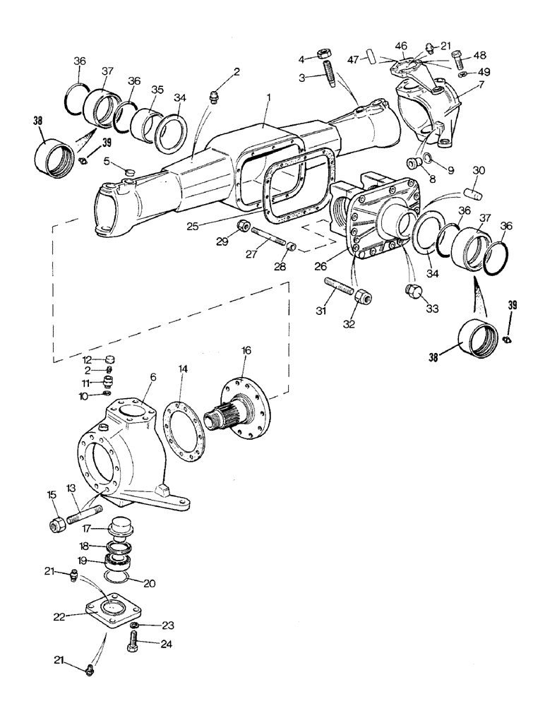 Схема запчастей Case IH 1690 - (G03-1) - FRONT AXLE, MFD MODEL (04) - FRONT AXLE