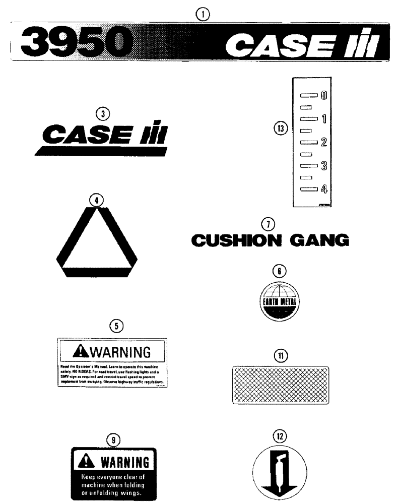 Схема запчастей Case IH 3950 - (9-27) - DECALS (09) - CHASSIS/ATTACHMENTS