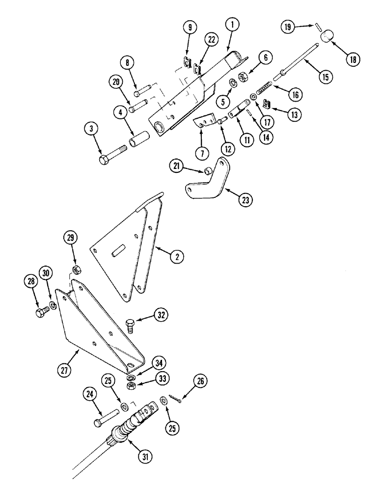 Схема запчастей Case IH 1394 - (6-264) - RELEASE LEVER FOR PTO CLUTCH, TRACTORS WITH CAB (06) - POWER TRAIN