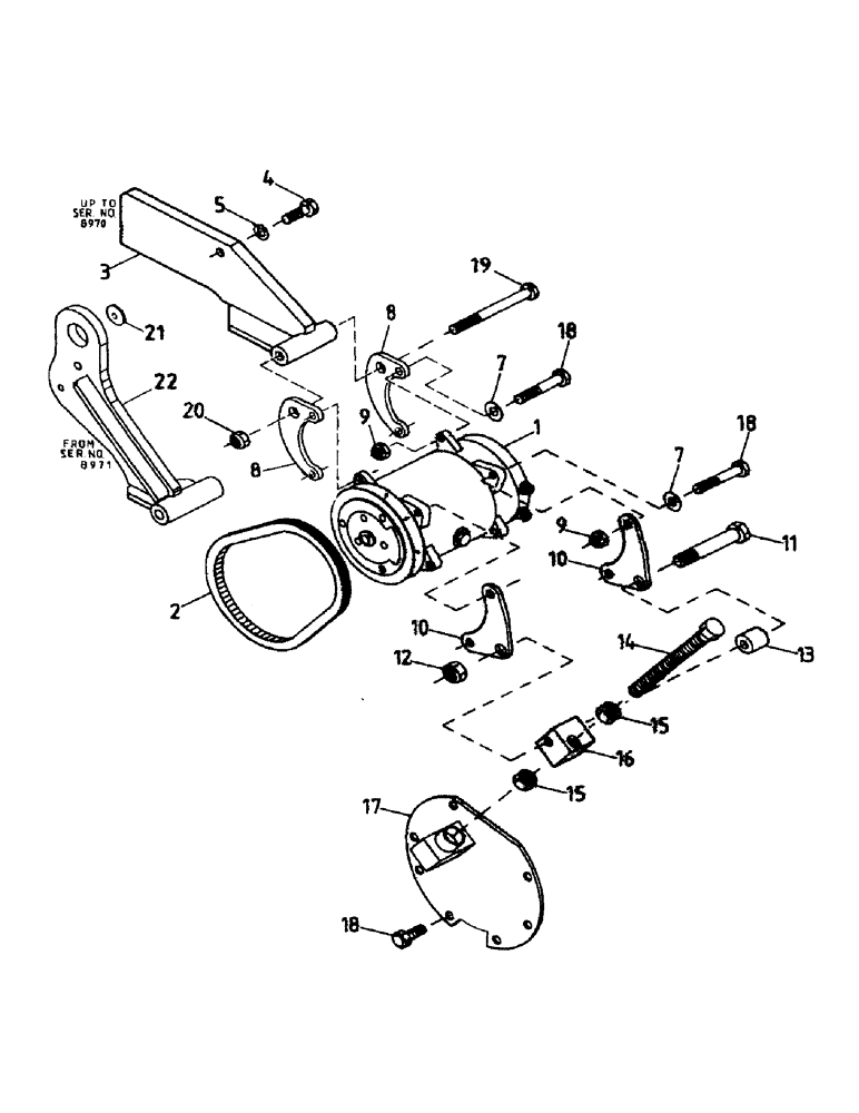 Схема запчастей Case IH 7000 - (A13-04) - AIR CONDITIONER COMPRESSOR / MOUNT / BELT, 125 Mainframe & Functioning Components