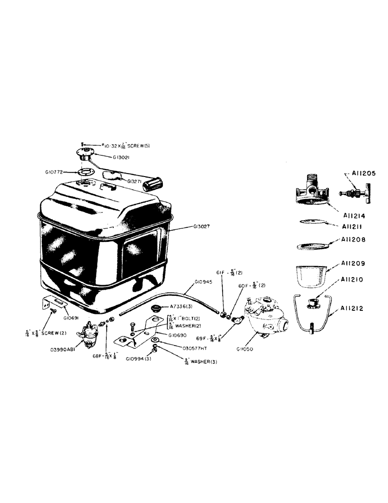 Схема запчастей Case IH 300-SERIES - (022) - SPARK IGNITION ENGINES, MAIN FUEL TANK (03) - FUEL SYSTEM