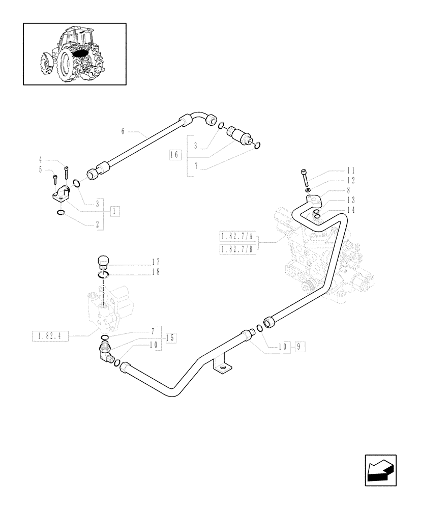 Схема запчастей Case IH MXU130 - (1.82.1) - LIFTER, LINES (07) - HYDRAULIC SYSTEM