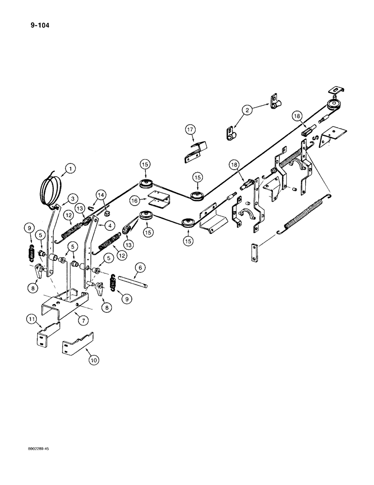 Схема запчастей Case IH 560 - (9-104) - WIDESPREAD AND APRON DRIVE CONTROLS, USED ON MODEL 560 ONLY (09) - CHASSIS/ATTACHMENTS