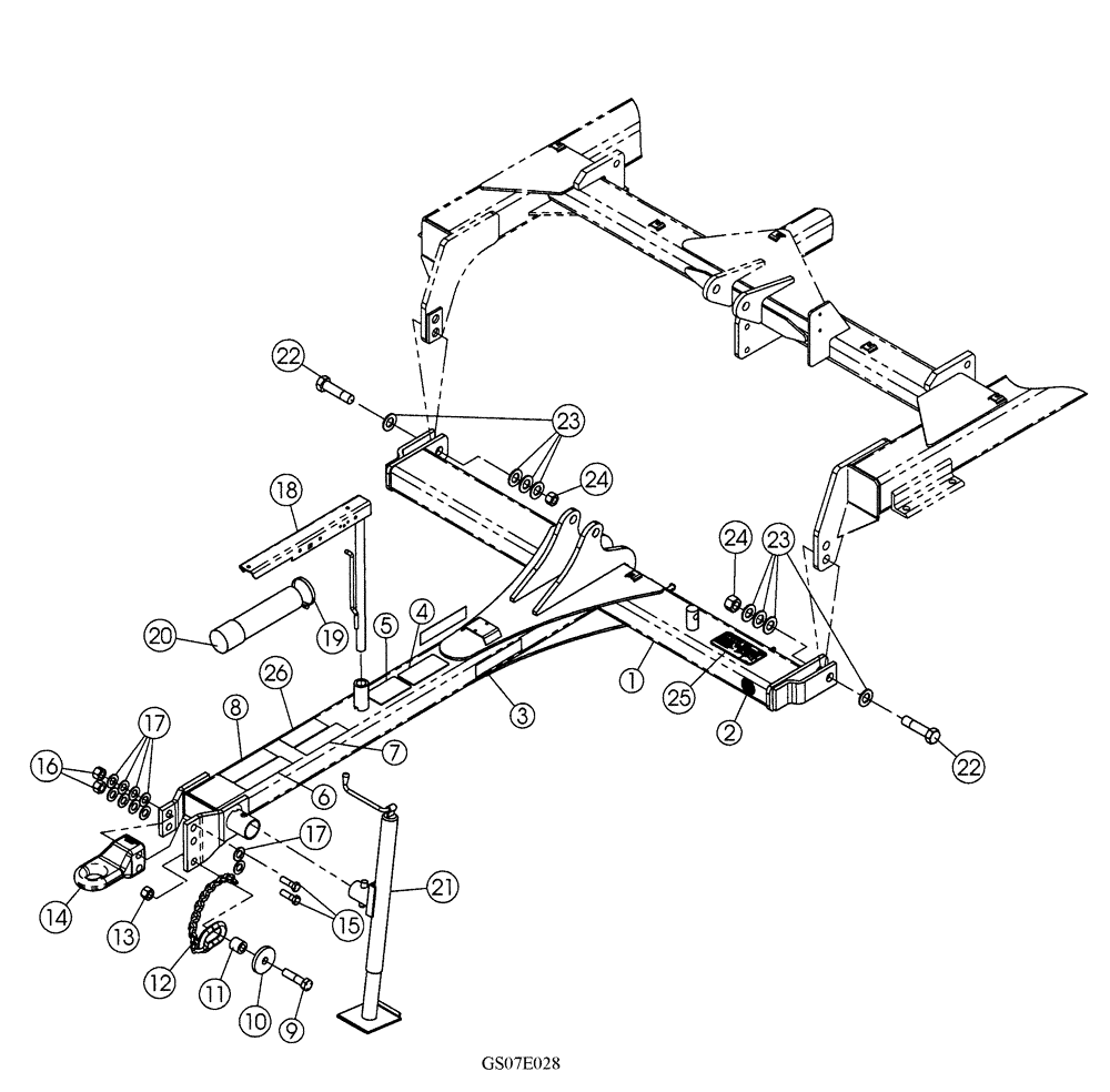 Схема запчастей Case IH 330 TRUE-TANDEM - (39.100.04) - PULL FRAME PARTS 2010 AND AFTER MODELS (39) - FRAMES AND BALLASTING