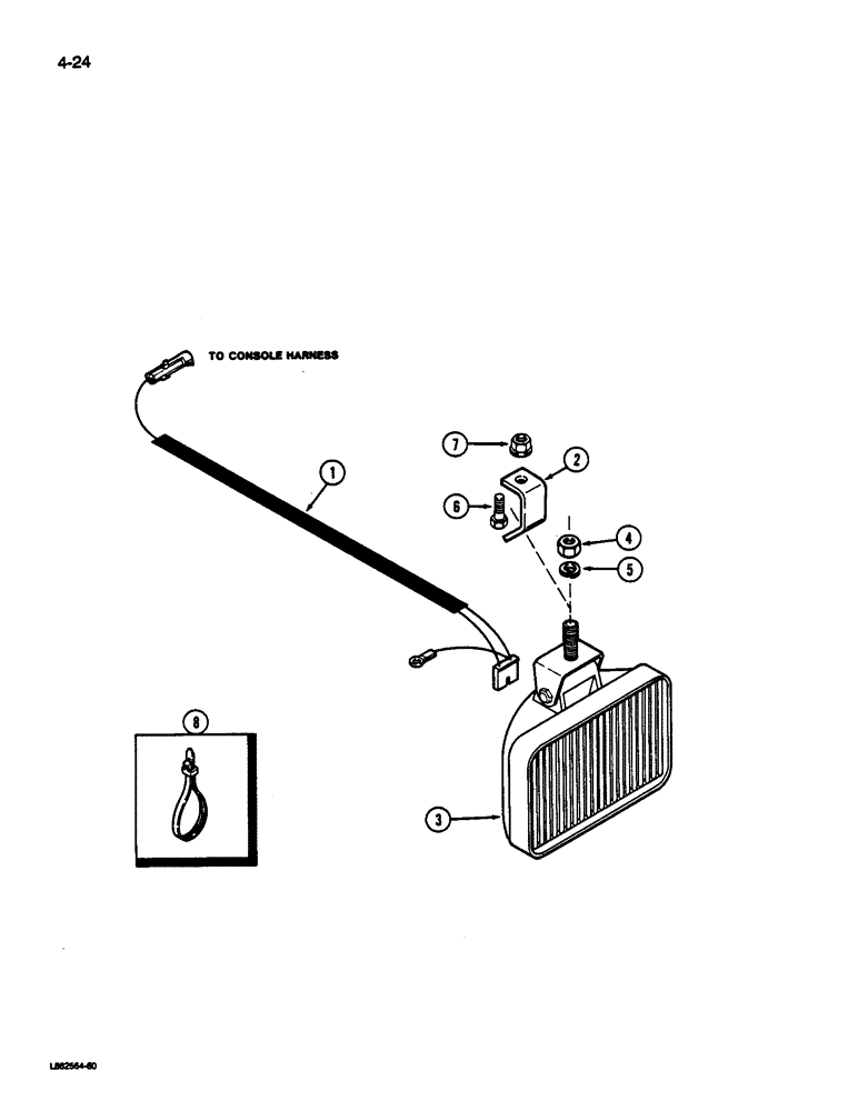 Схема запчастей Case IH 1844 - (4-24) - DRUM LIGHT AND HARNESS (06) - ELECTRICAL SYSTEMS