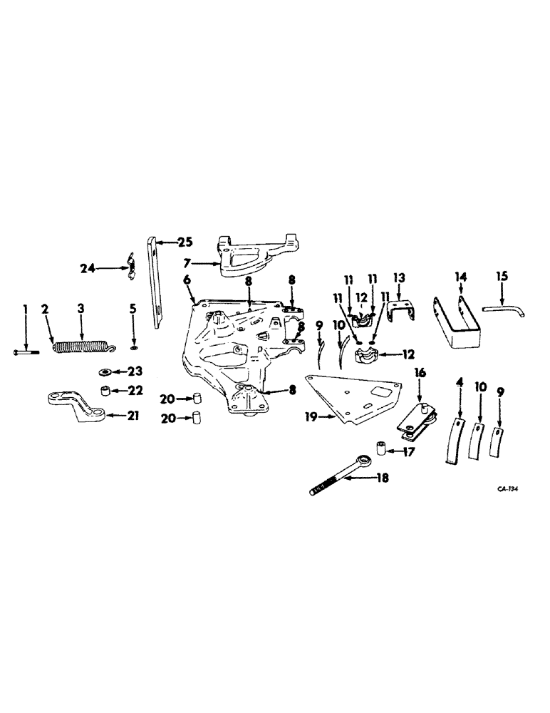 Схема запчастей Case IH 1000 - (K-03) - PIVOT FRAME, BREAKAWAY ARM, LATCH SUPPORT AND SUPPORT STAND 