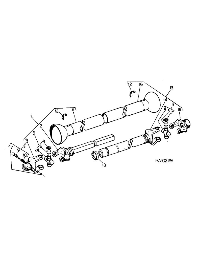 Схема запчастей Case IH 555 - (A-09) - MAIN DRIVE UNIVERSAL, ROCKWELL, 540 RPM 