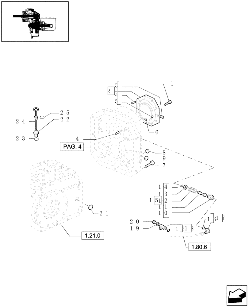 Схема запчастей Case IH JX1100U - (1.80.1[03]) - POWER TAKEOFF - COVER & VALVE (07) - HYDRAULIC SYSTEM