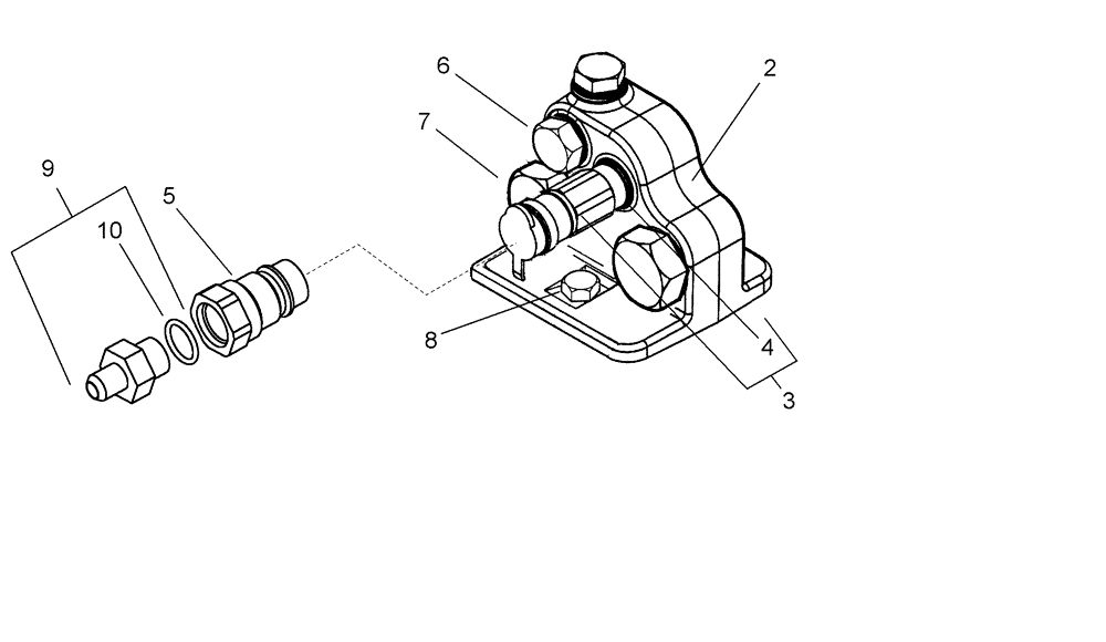 Схема запчастей Case IH 1200 - (A.10.A[52]) - MOTOR CASE DRAIN ATTACHMENT KIT - MX210, 230, 255 AND 285 MAGNUM TRACTORS A - Distribution Systems