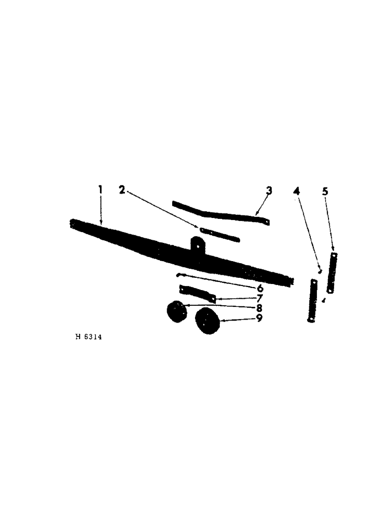 Схема запчастей Case IH 201 - (A-107) - REEL SUPPORT ARM LEFT HAND, 1961 TO 1965, CANVAS PLATFORM, NOT AUGER OR PEA BAR PLATFORM (58) - ATTACHMENTS/HEADERS