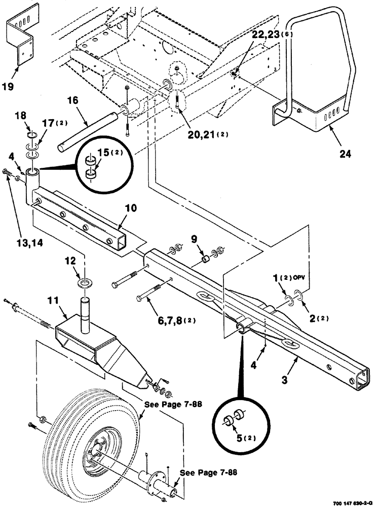 Схема запчастей Case IH 8860 - (07-84) - TAIL WHEEL AND AXLE ASSEMBLY - RIGHT (8860HP) (27) - REAR AXLE SYSTEM