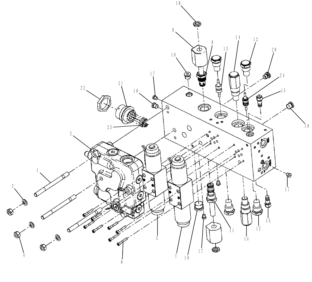 Схема запчастей Case IH 9120 - (35.204.07[02]) - VALVE, LATERAL TILT, COMPONENTS, ASN YAG208243 (35) - HYDRAULIC SYSTEMS