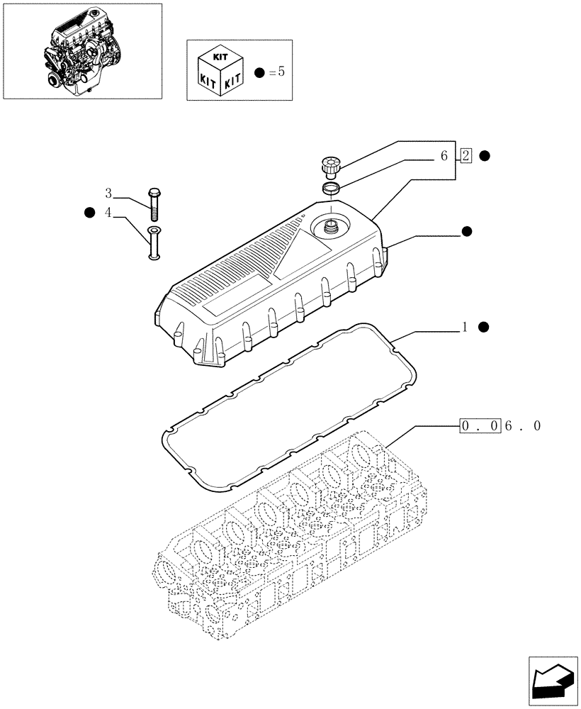 Схема запчастей Case IH F2BE0684A B003 - (0.06.3[01]) - HEAD COVER (504008091) 