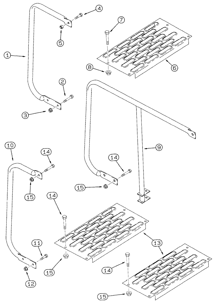 Схема запчастей Case IH 2555 - (09F-17) - ACCESS STEP, HANDRAILS AND TREADS (12) - CHASSIS