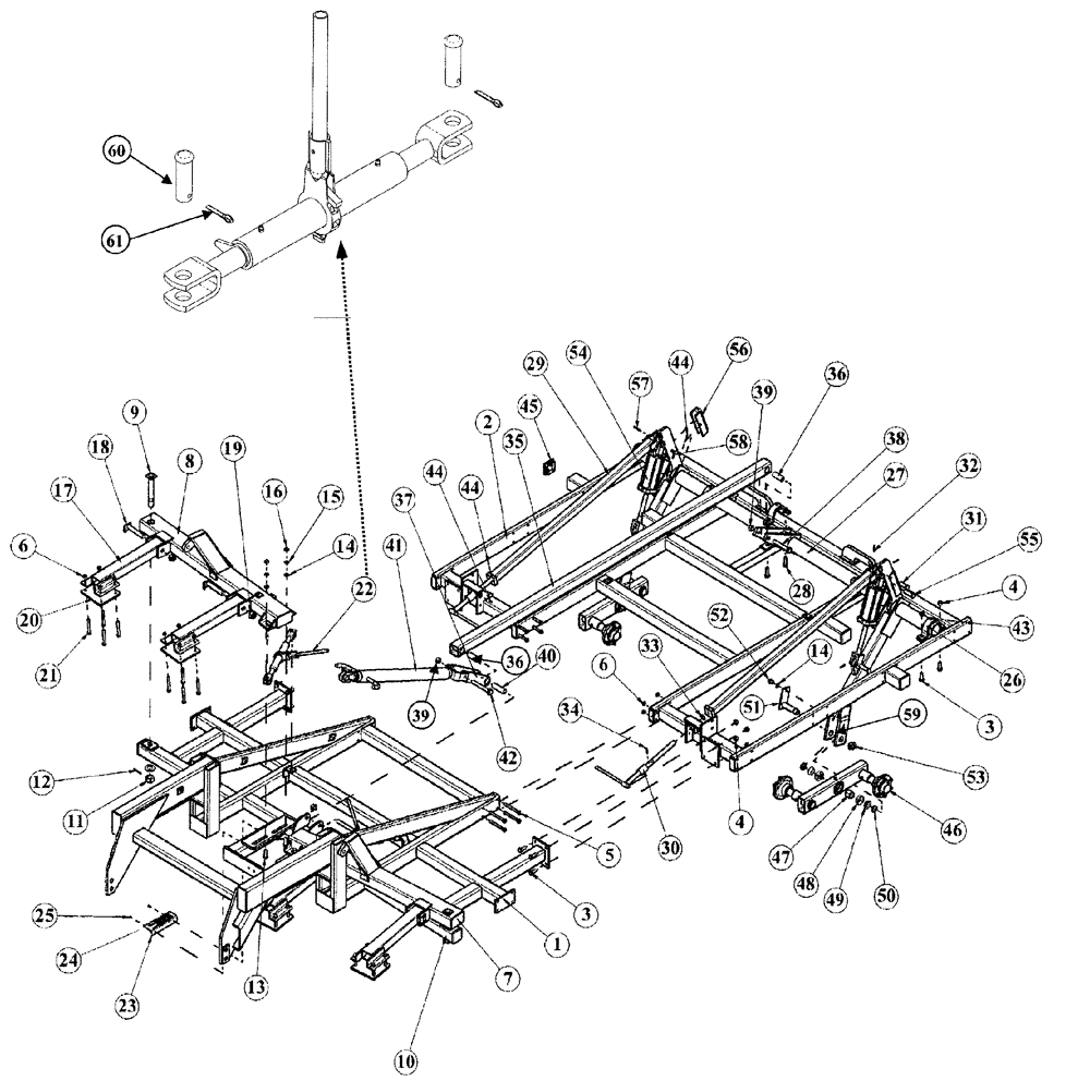 Схема запчастей Case IH 4450 - (09-01) - MAINFRAME - 11 FOOT LAYOUT - 18 FOOT AND 22 FOOT 11 INCH 