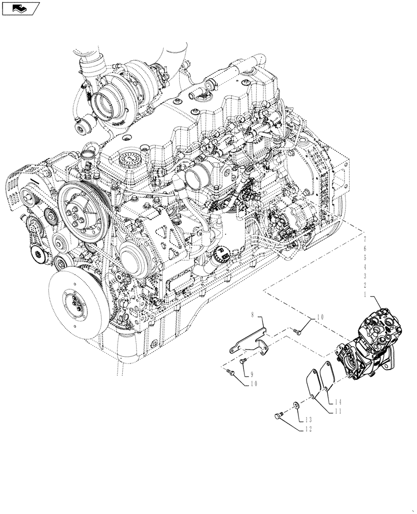 Схема запчастей Case IH 3330 - (10.402.06) - AIR COMPRESSOR GROUP (10) - ENGINE