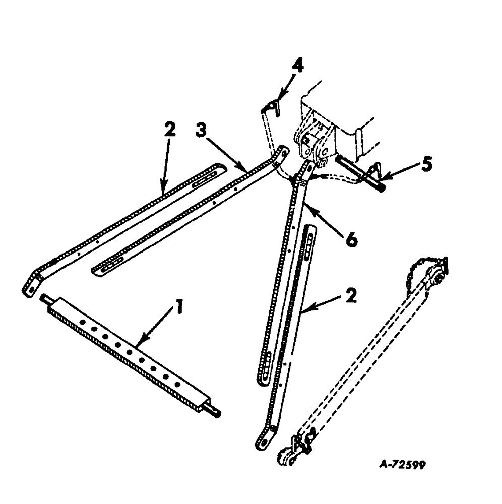 Схема запчастей Case IH 2444 - (K-02[01]) - DRAWBARS AND HITCHES, THREE-POINT HITCH DRAWBAR Drawbars & Hitches