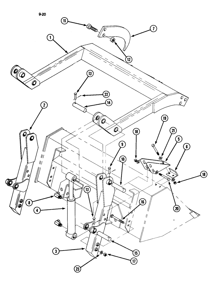 Схема запчастей Case IH 510 - (9-20) - FOUR TINE GRAPPLE, GRAPPLE ATTACHMENT::1 (09) - CHASSIS/ATTACHMENTS