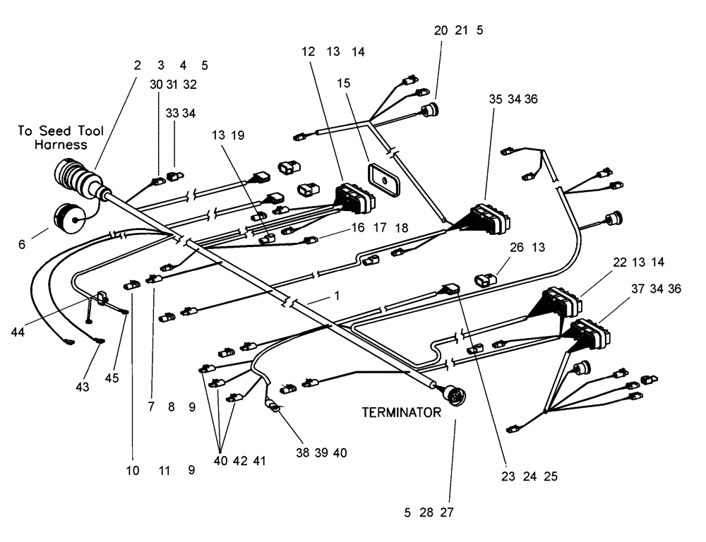 Схема запчастей Case IH ADX3430 - (A.50.A[03]) - TOW BEHIND VARIABLE DRIVE CART HARNESS A - Distribution Systems