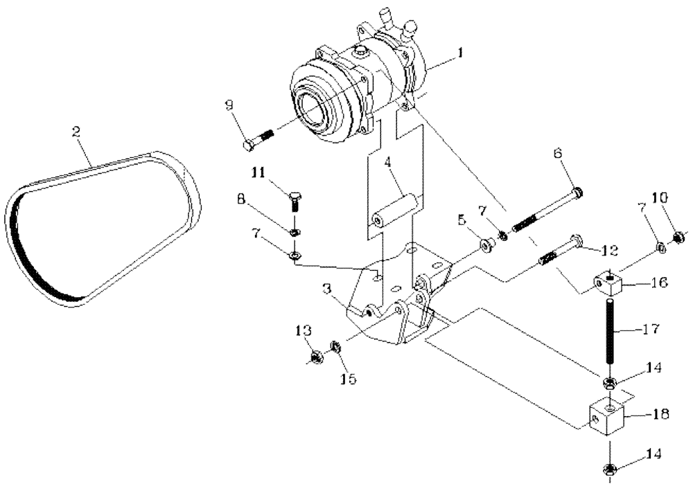 Схема запчастей Case IH 7700 - (A12[04]) - AIR CONDITIONER COMPRESSOR/MOUNT/BELT {6CT} Mainframe & Functioning Components