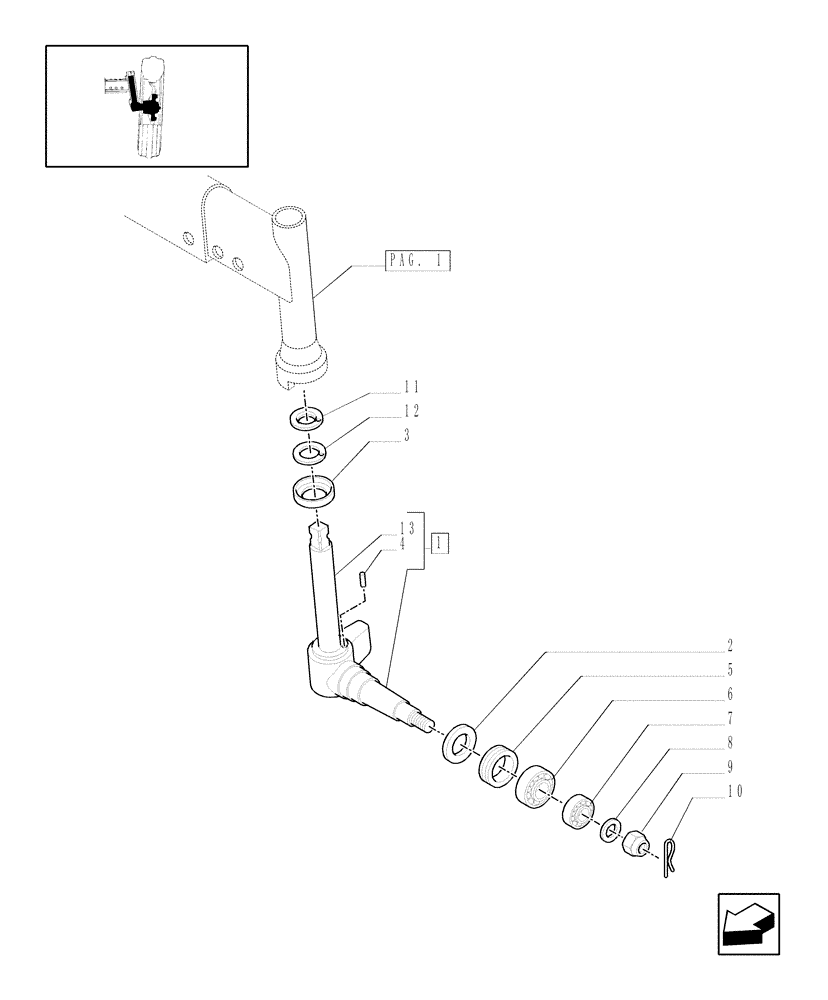 Схема запчастей Case IH JX95 - (1.41.0/01[02]) - 2WD FRONT AXLE - STEERING KNUCKLE - FOR HIGH CLEARANCE VERSION (04) - FRONT AXLE & STEERING