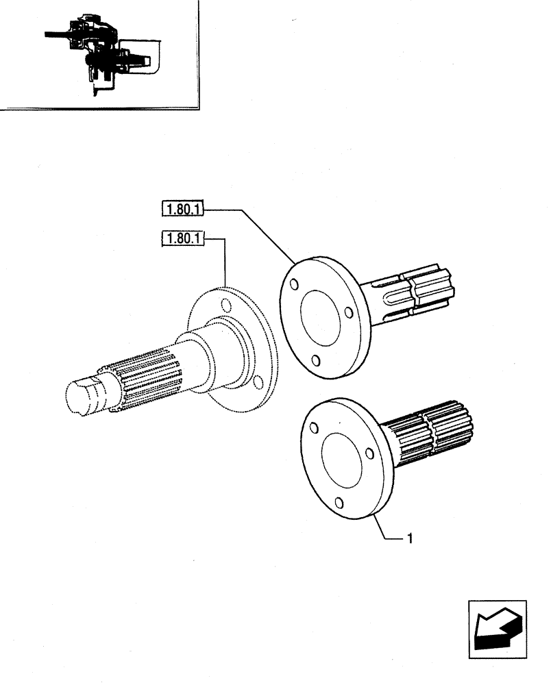 Схема запчастей Case IH JX80 - (1.80.1/03) - (VAR.793) POWER TAKE OFF - SHAFT (07) - HYDRAULIC SYSTEM