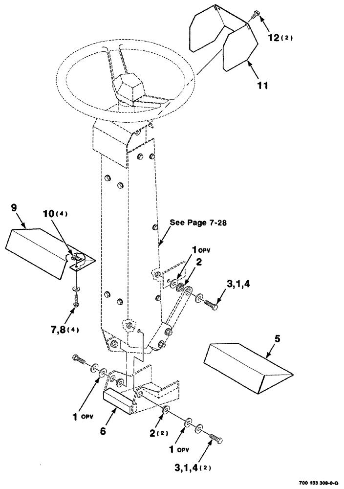 Схема запчастей Case IH 8880 - (07-026) - STEERING COLUMN SHIELDS AND MOUNTING ASSEMBLY (90) - PLATFORM, CAB, BODYWORK AND DECALS