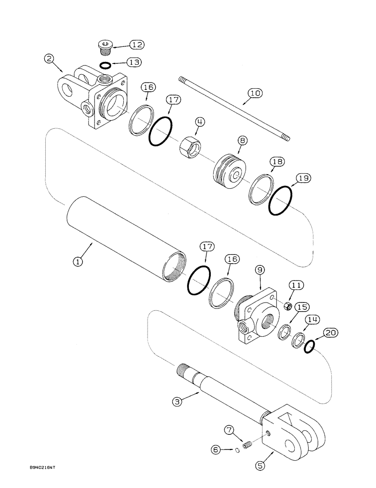 Схема запчастей Case IH 5400 - (8-32) - UNDERSLUNG HITCH CYLINDER - 140281A1, 2-1/2 INCH (64 MM) ID (08) - HYDRAULICS