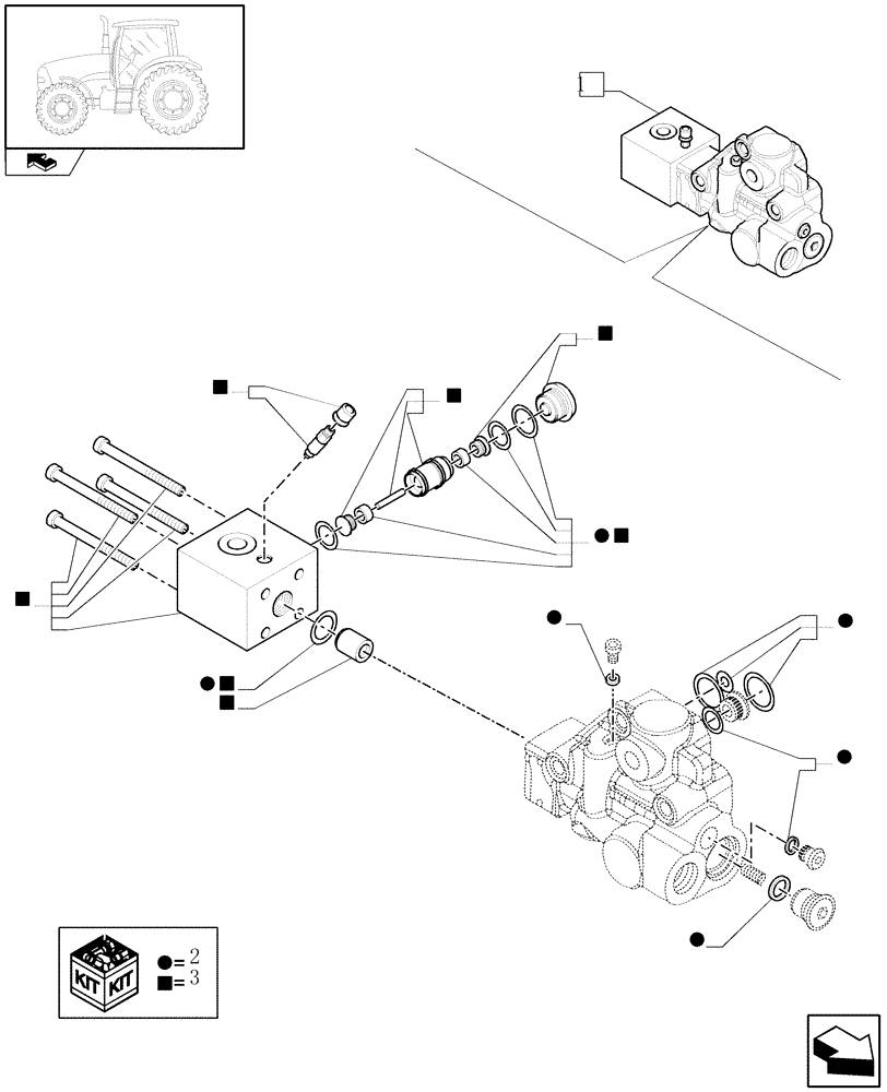 Схема запчастей Case IH PUMA 180 - (1.82.714/A) - TRAILER BRAKE VALVE (UNIVERSAL) - BREAKDOWN (07) - HYDRAULIC SYSTEM