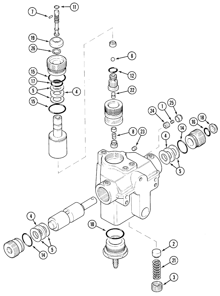 Схема запчастей Case IH 5220 - (8-28) - INPUT CONTROL VALVE (08) - HYDRAULICS