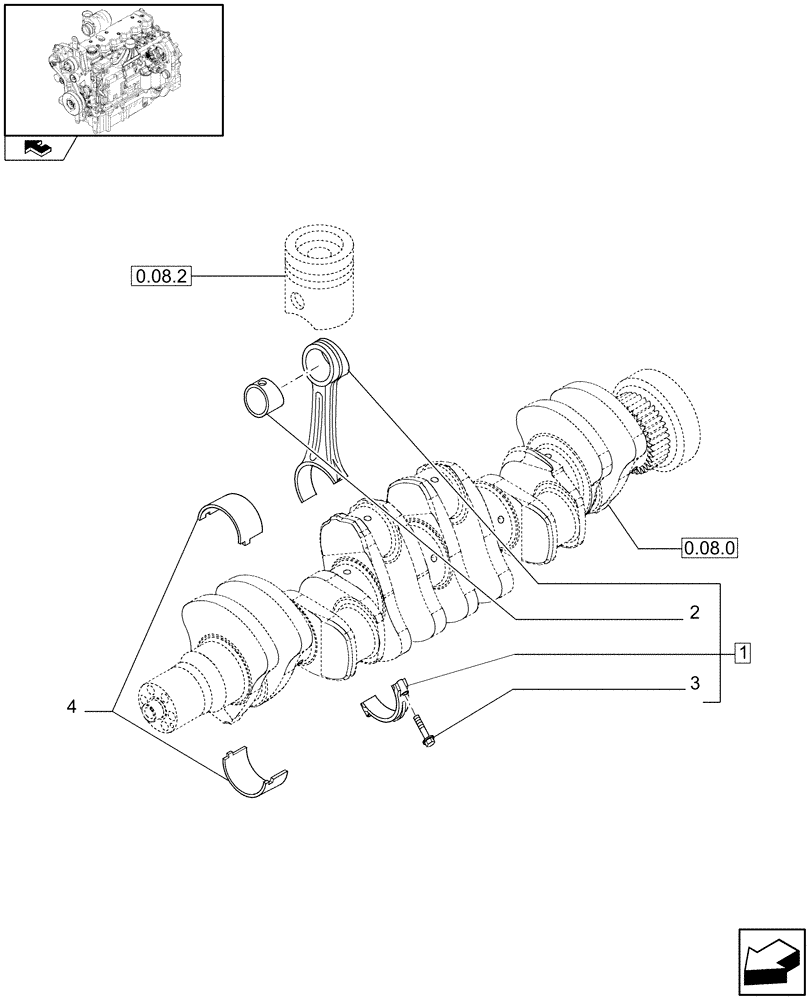 Схема запчастей Case IH PUMA 165 - (0.08.1) - CONNECTING ROD (01) - ENGINE