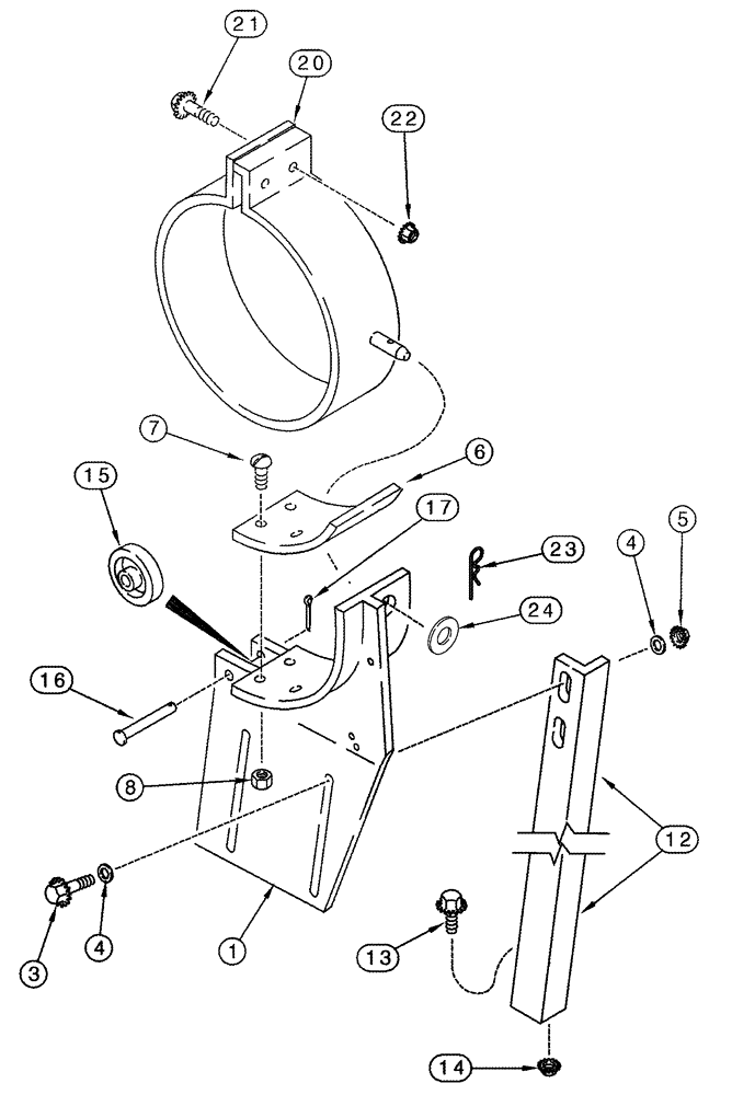 Схема запчастей Case IH 2377 - (09E-15) - UNLOADER - TUBE SADDLE (17) - GRAIN TANK & UNLOADER