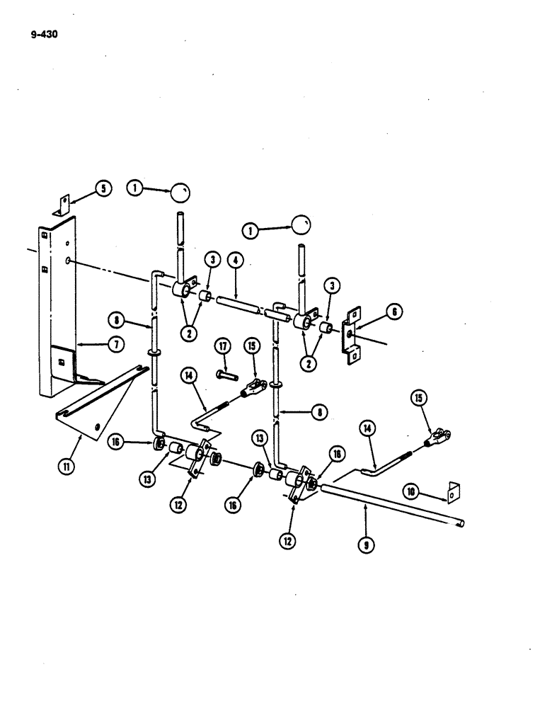 Схема запчастей Case IH 782 - (9-430) - DRUM LIFT CONTROLS (09) - CHASSIS ATTACHMENTS